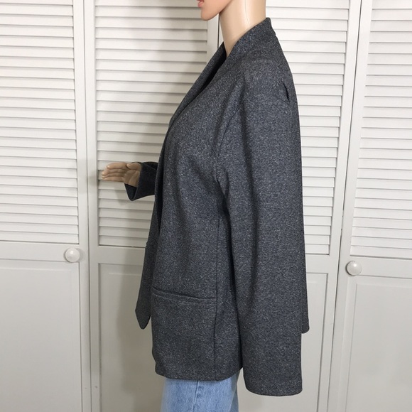 Eileen Fisher Stand Collar Charcoal Organic Cotton Blend Jacket XL - Picture 13 of 14